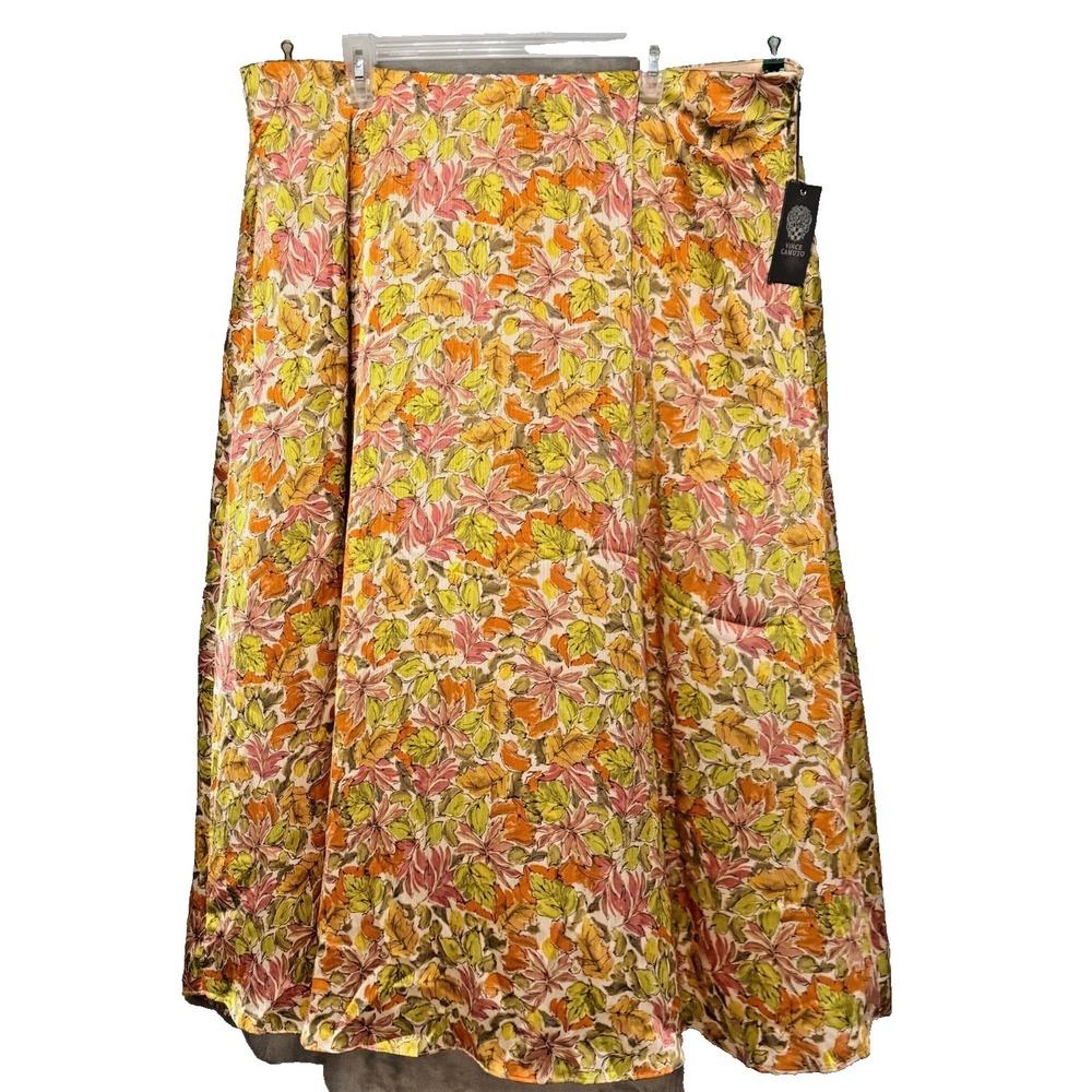 Vince Camuto Womens Skirt Size 2X Fits 20 - 22 Floral Pull-on Elastic Waist New